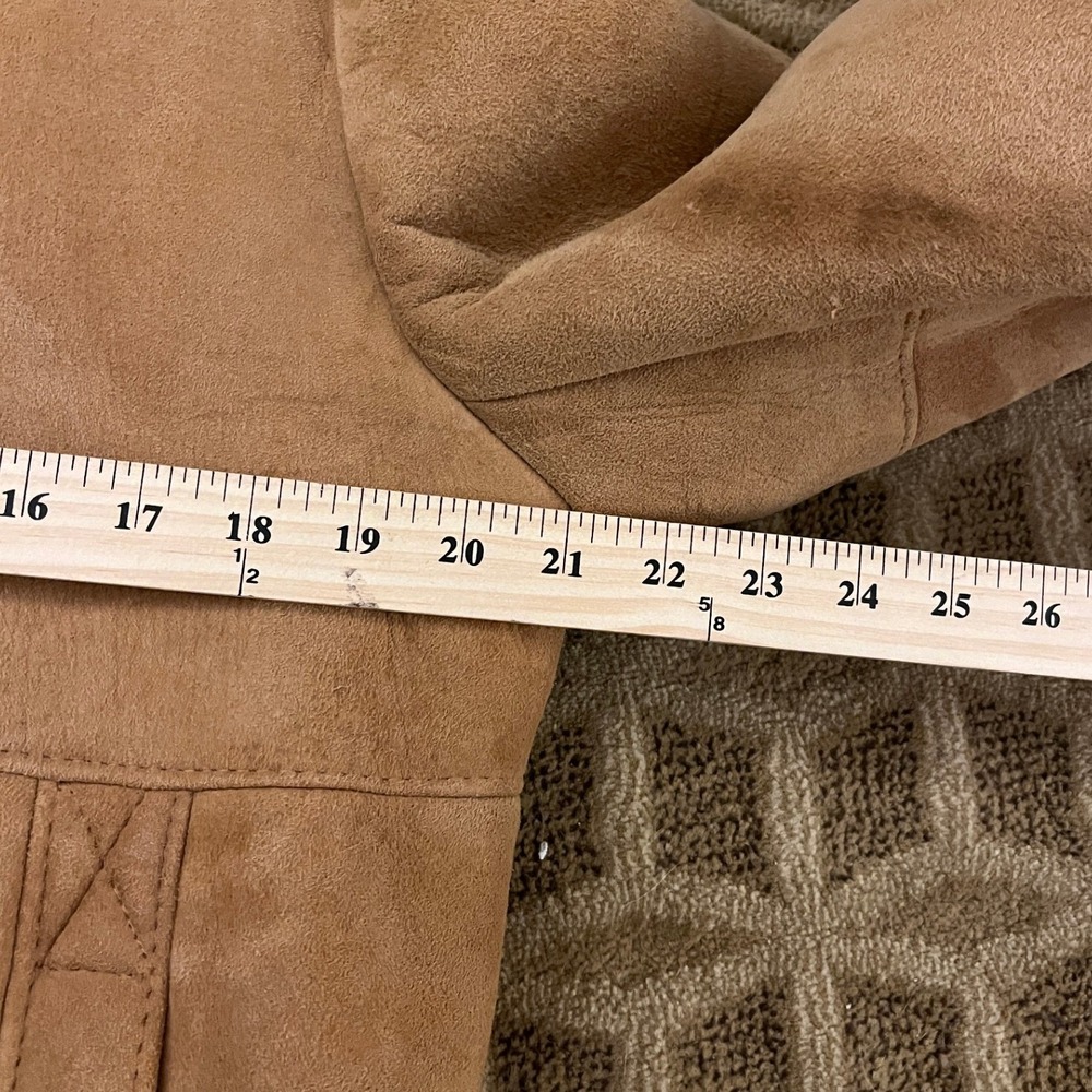 VTG 80s Raleghs Sheepskin Shearling Wool Lined Suede Leather Bomber Jacket 38 - Picture 10 of 14